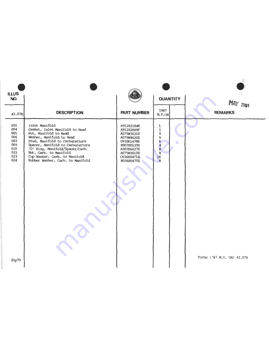 Lotus 1980 ESPRIT S3 Service Manual Download Page 919