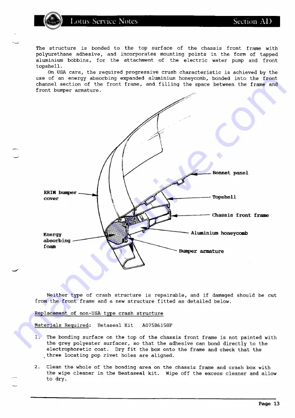 Lotus ELAN 1990 Service Notes Download Page 35