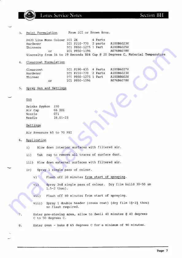 Lotus ELAN 1990 Service Notes Download Page 47