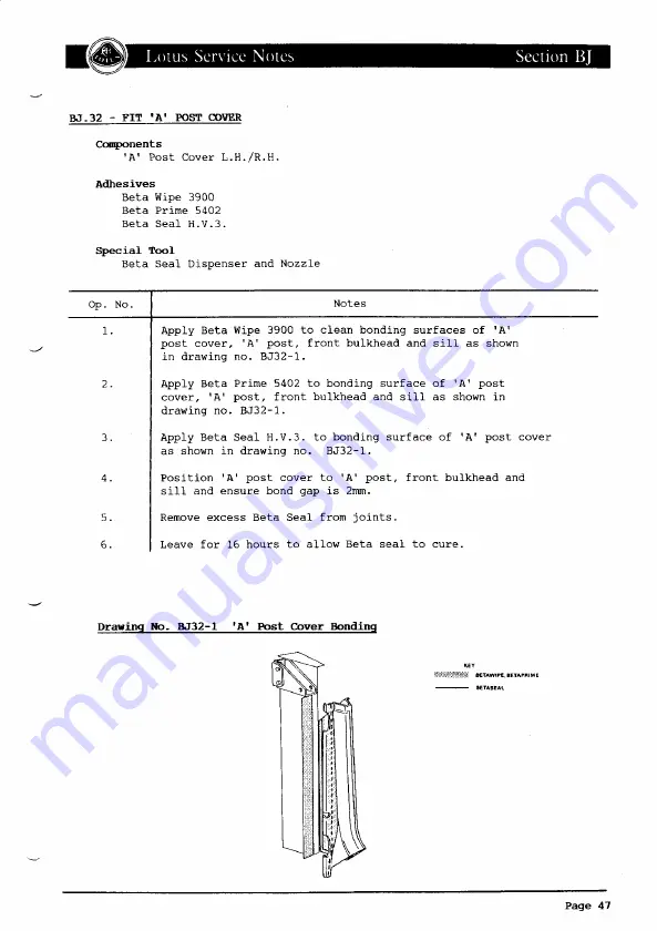 Lotus ELAN 1990 Service Notes Download Page 99