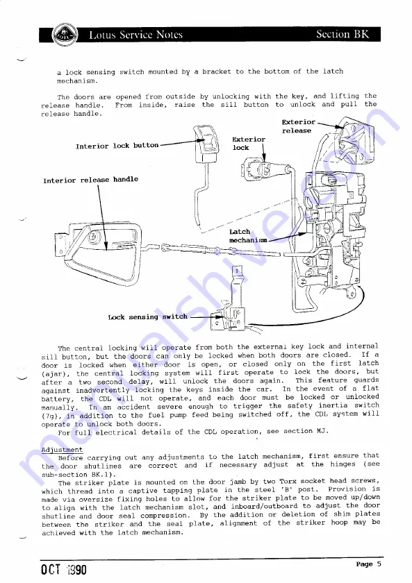 Lotus ELAN 1990 Service Notes Download Page 163