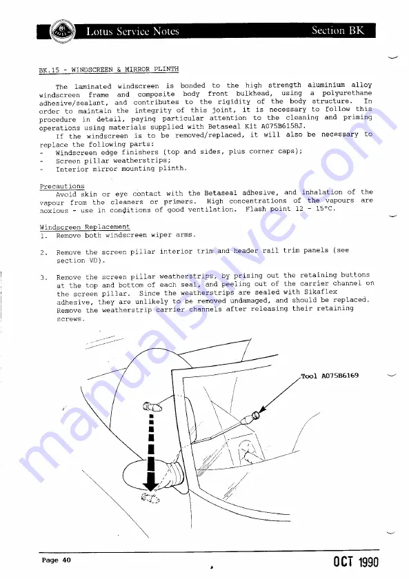 Lotus ELAN 1990 Service Notes Download Page 198