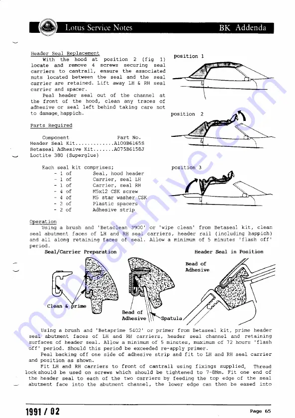 Lotus ELAN 1990 Service Notes Download Page 223