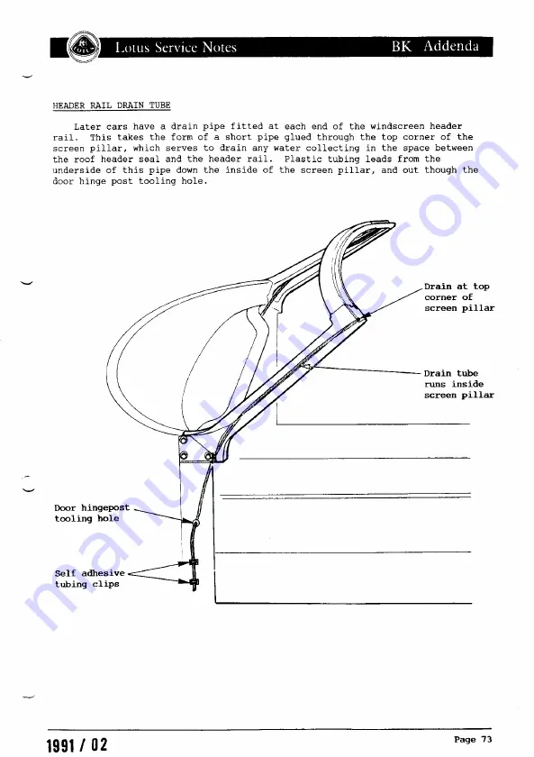 Lotus ELAN 1990 Service Notes Download Page 231