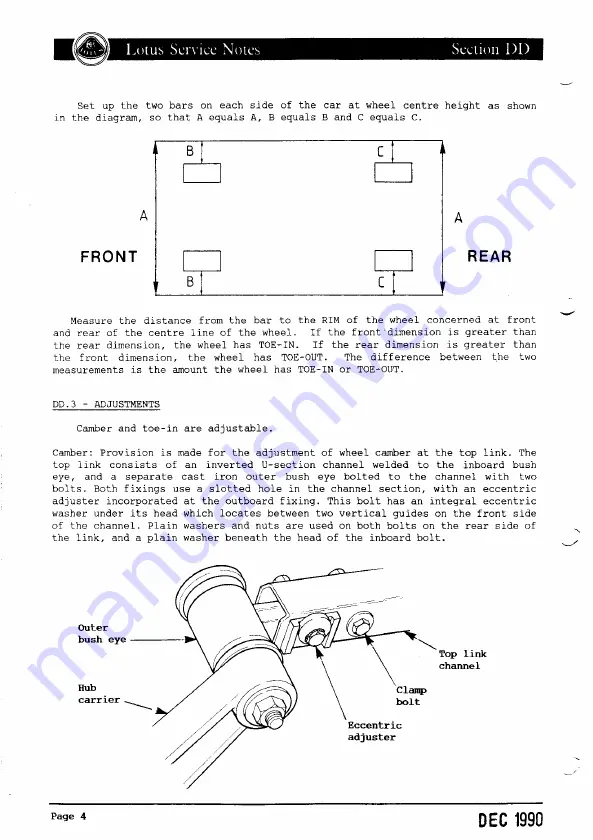 Lotus ELAN 1990 Service Notes Download Page 256