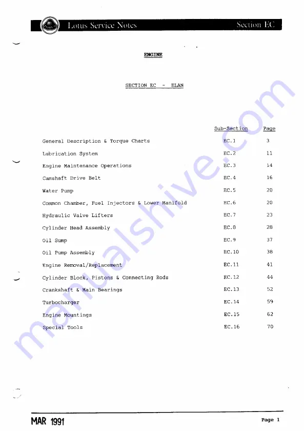 Lotus ELAN 1990 Скачать руководство пользователя страница 265