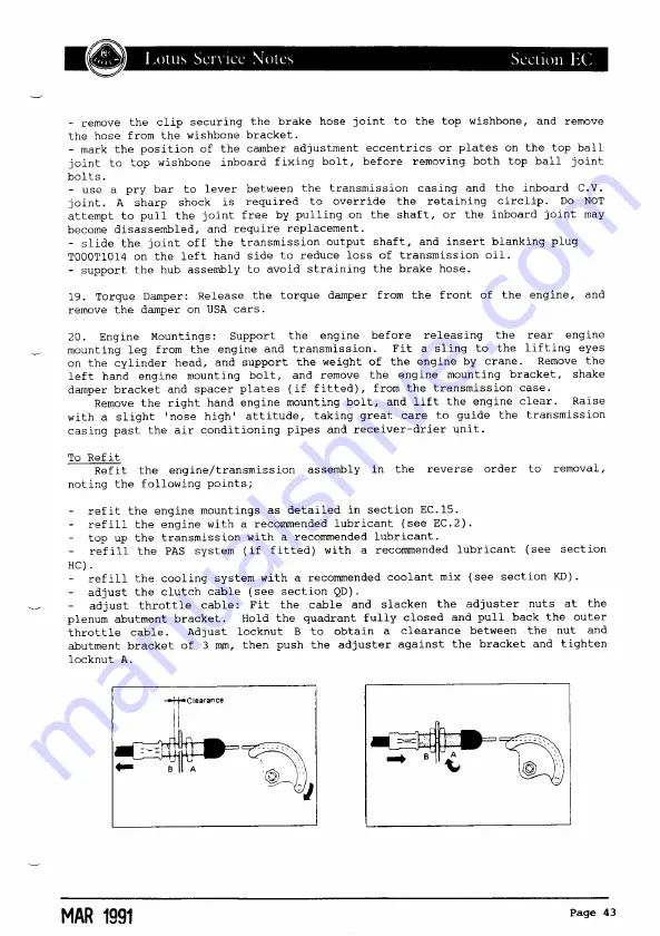 Lotus ELAN 1990 Скачать руководство пользователя страница 307