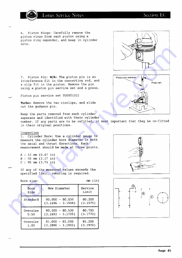 Lotus ELAN 1990 Service Notes Download Page 309