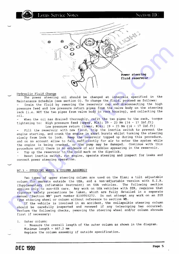 Lotus ELAN 1990 Service Notes Download Page 387