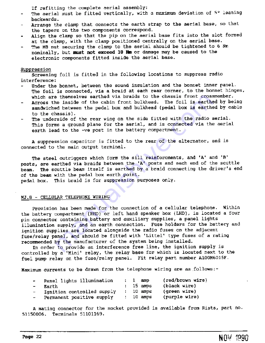 Lotus Elan M100 Service Notes Download Page 22