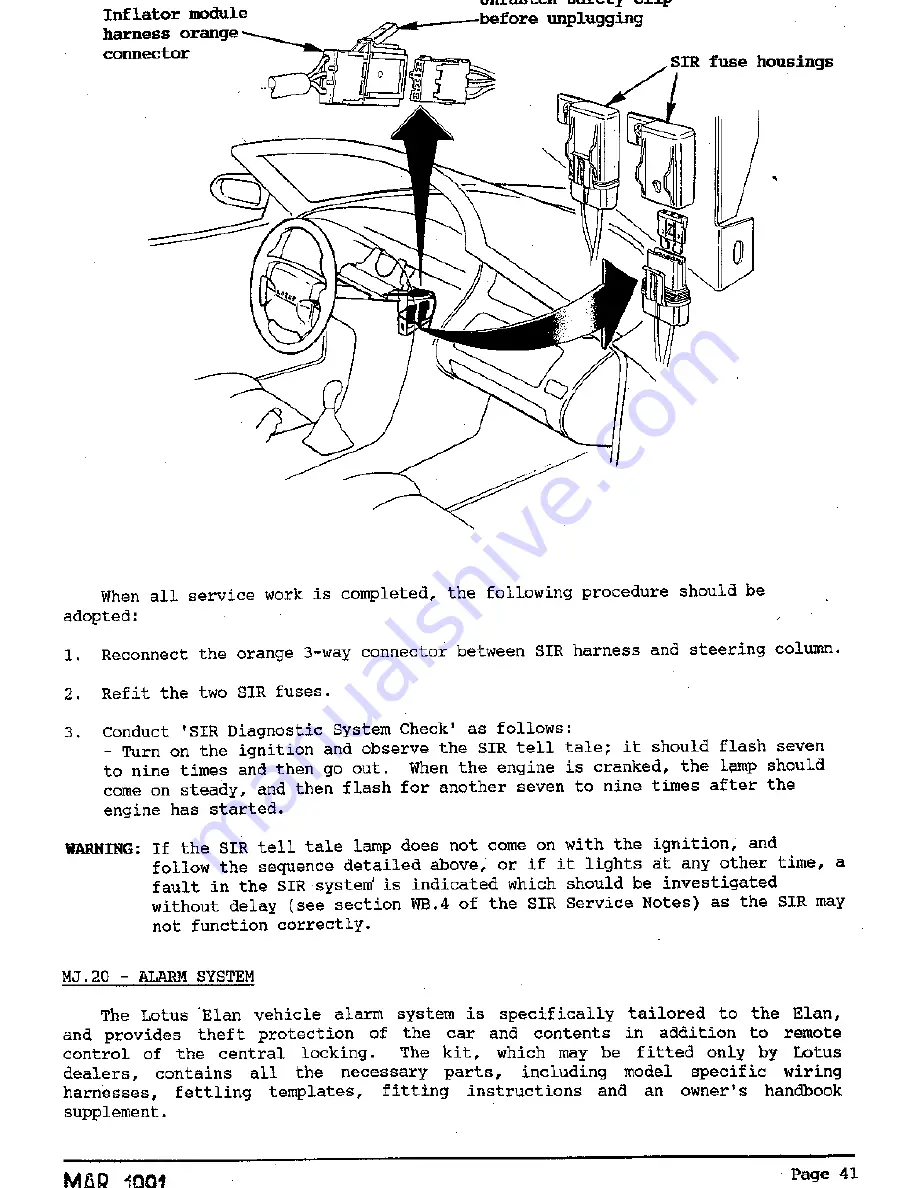 Lotus Elan M100 Service Notes Download Page 41