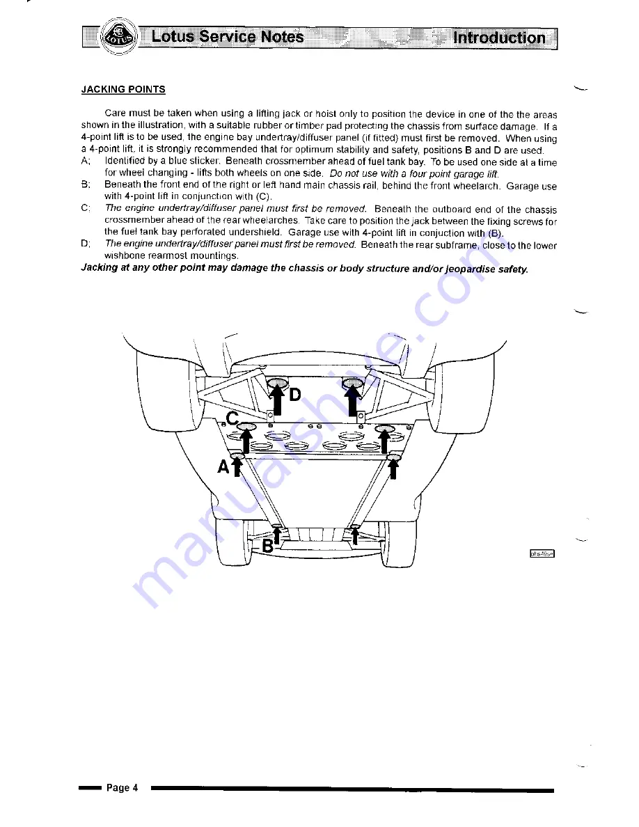 Lotus Elise 2001 Service Notes Download Page 6