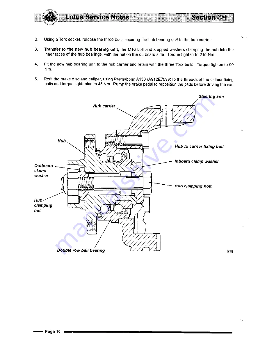 Lotus Elise 2001 Service Notes Download Page 73