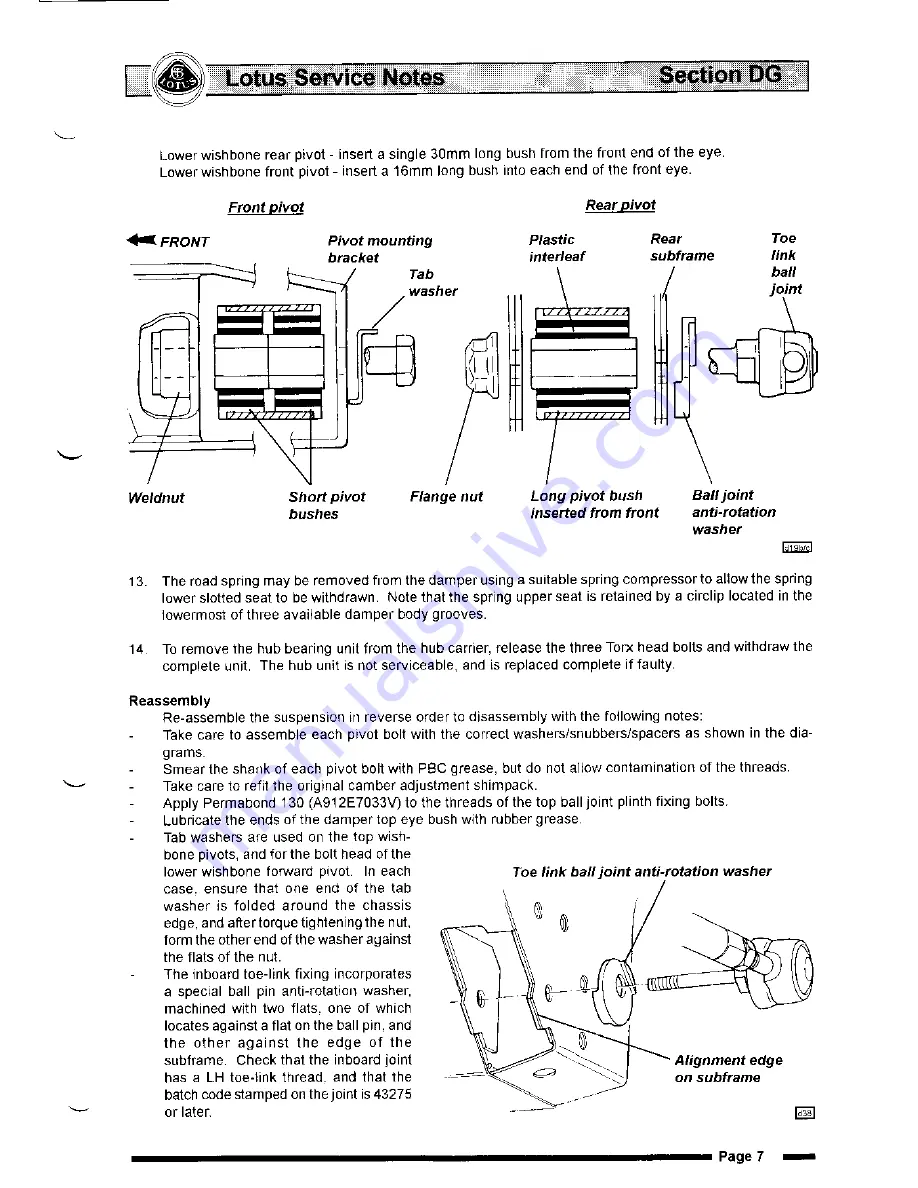 Lotus Elise 2001 Service Notes Download Page 80