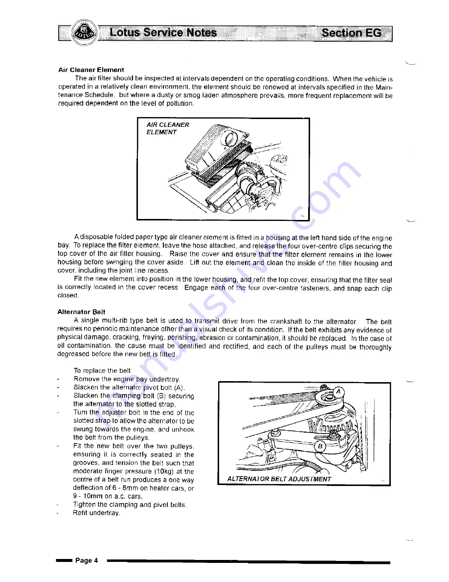 Lotus Elise 2001 Service Notes Download Page 87