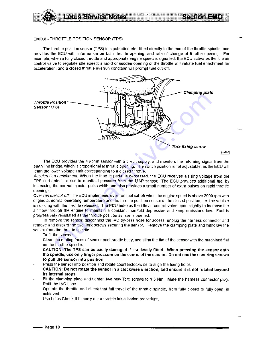 Lotus Elise 2001 Service Notes Download Page 278