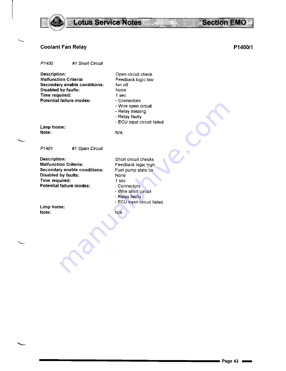 Lotus Elise 2001 Service Notes Download Page 311