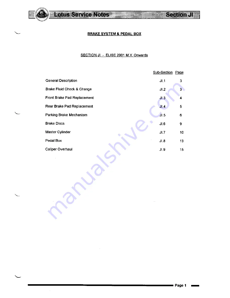 Lotus Elise 2001 Service Notes Download Page 382