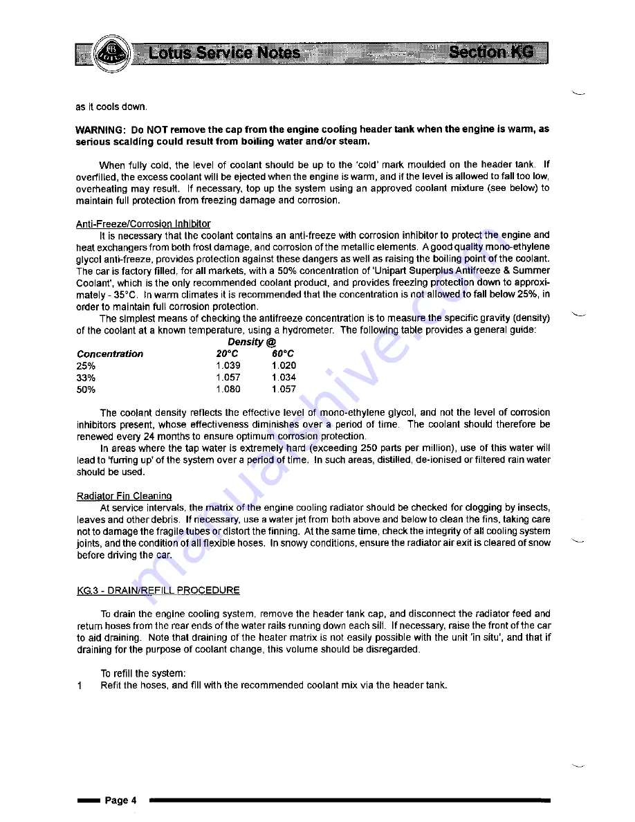 Lotus Elise 2001 Service Notes Download Page 402