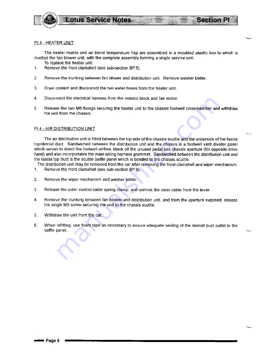 Lotus Elise 2001 Service Notes Download Page 468