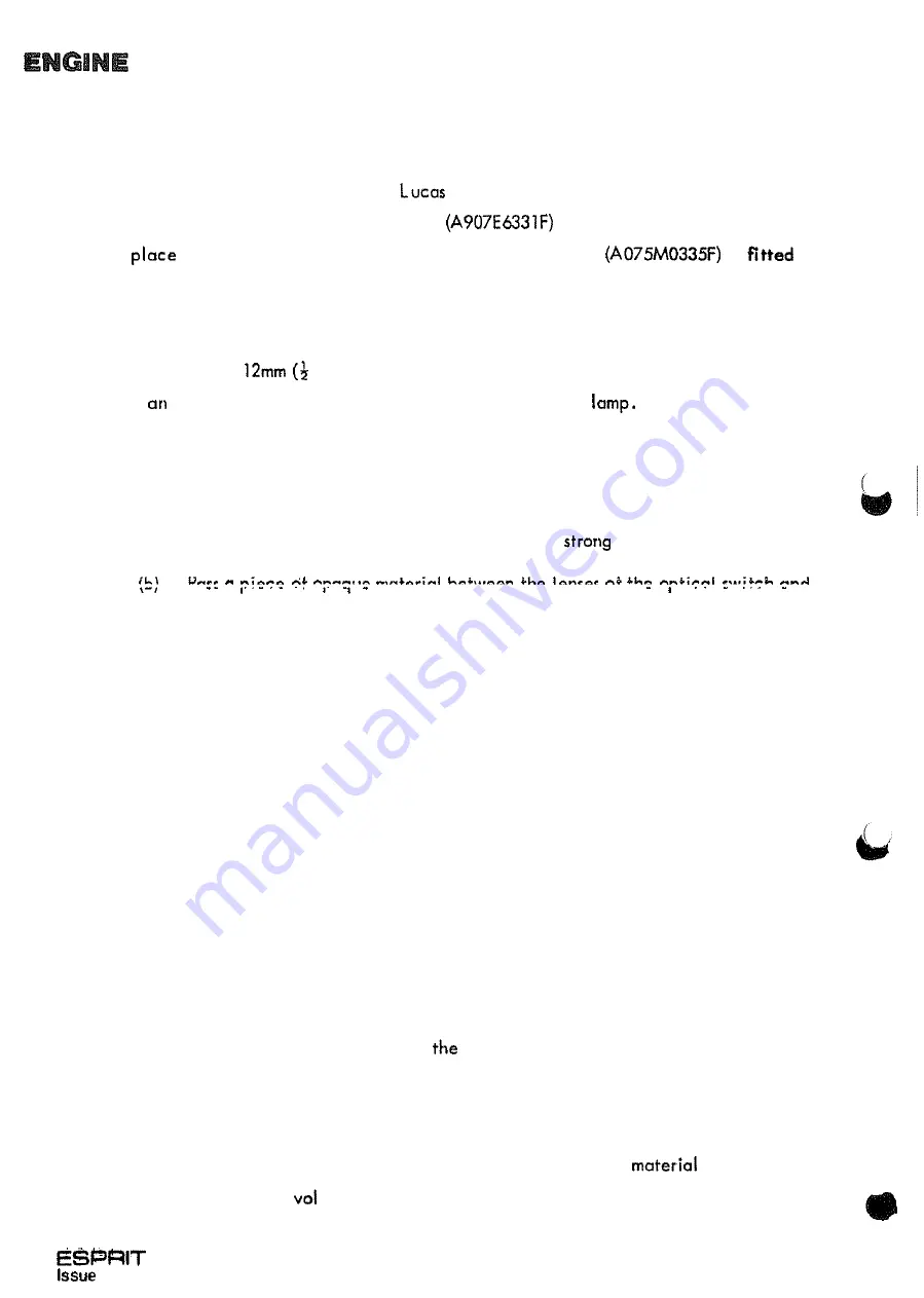 Lotus Esprit Series Workshop Manual Download Page 165