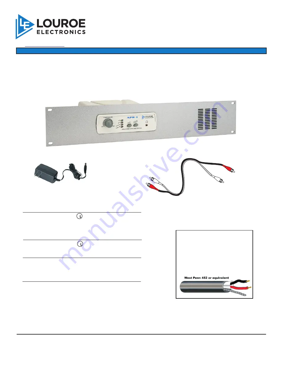 Louroe Electronics APR-1- RM Installation And Operating Instructions Manual Download Page 1