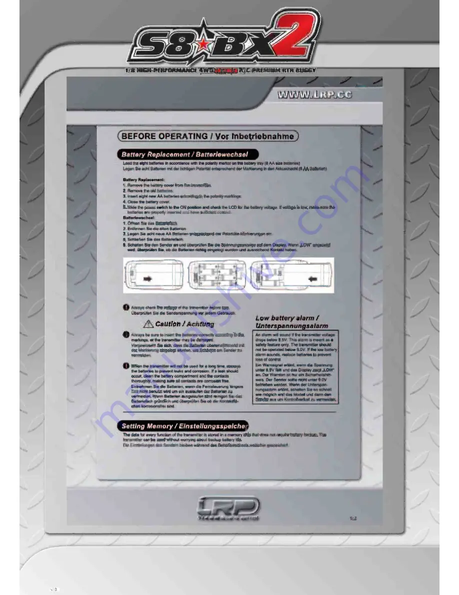 LRP S8 BX2 Instruction Manual Download Page 40