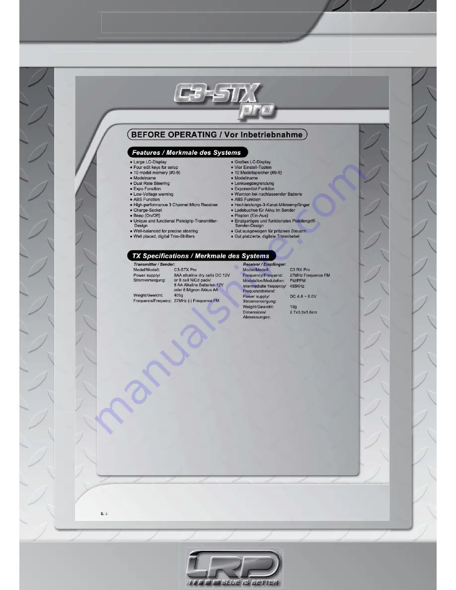 LRP S8 BXe Instruction Manual Download Page 35