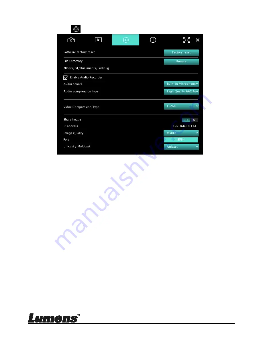 Lumens DC125 User Manual Download Page 39