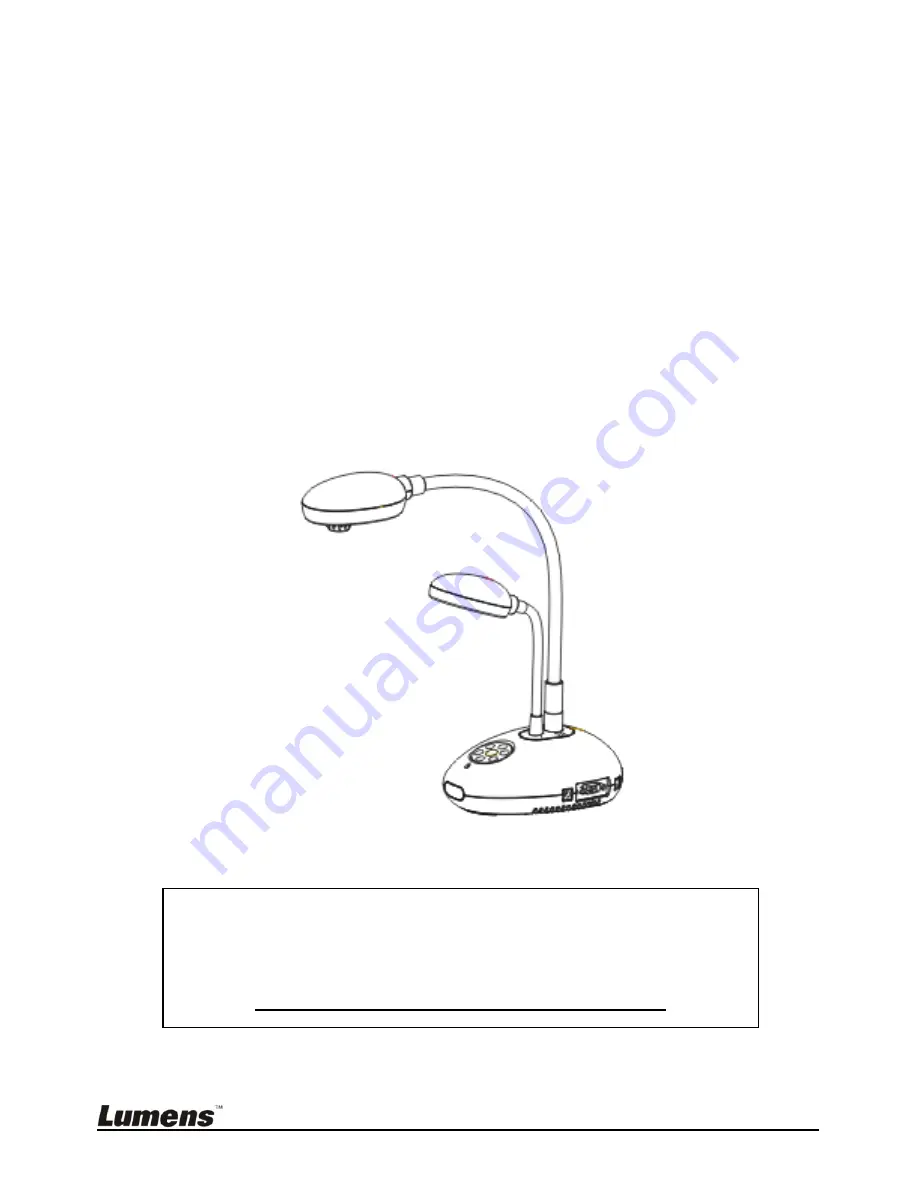 Lumens DC166 User Manual Download Page 1