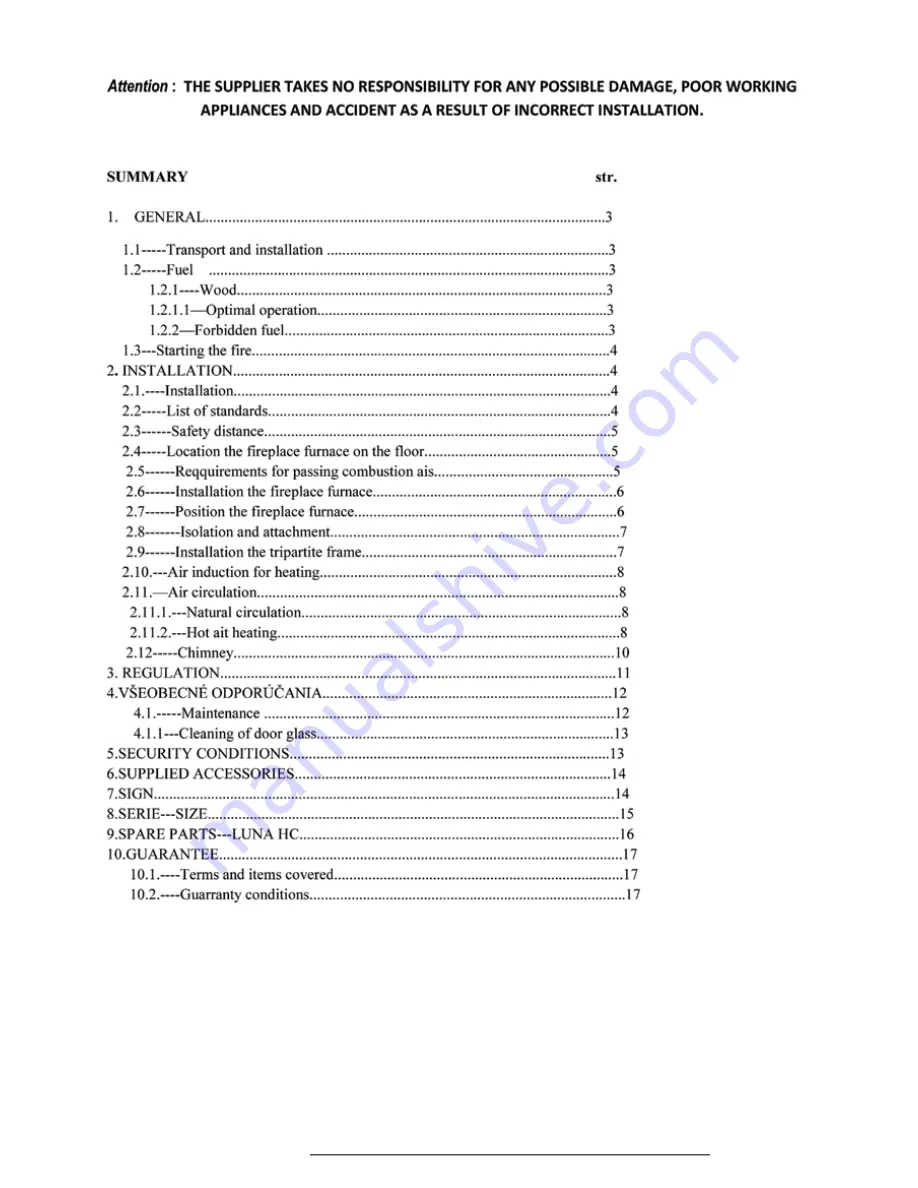 M Design LUNA GOLD 800DC Installation Manual And User'S Manual Download Page 3