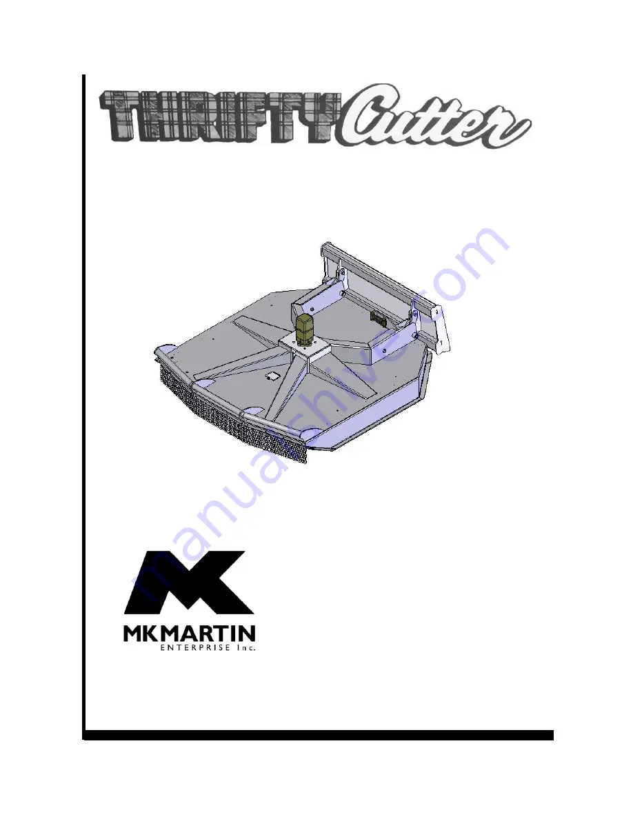 M K Martin Enterprise Skid Steer Thirfty Cutter Manual Download Page 1