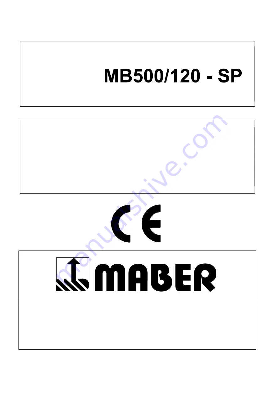 Maber MB500/120-SP Скачать руководство пользователя страница 1