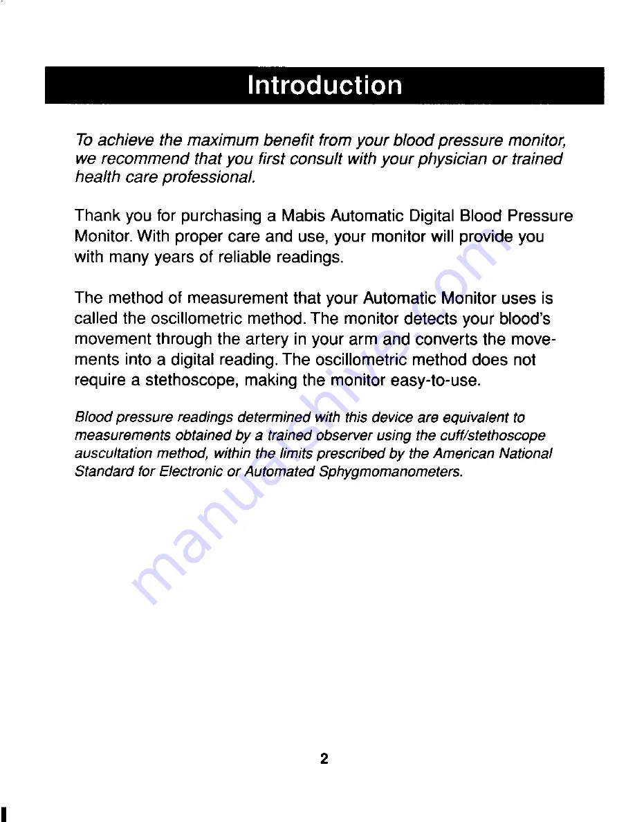 MABIS 004-203-001 Instruction Manual Download Page 3