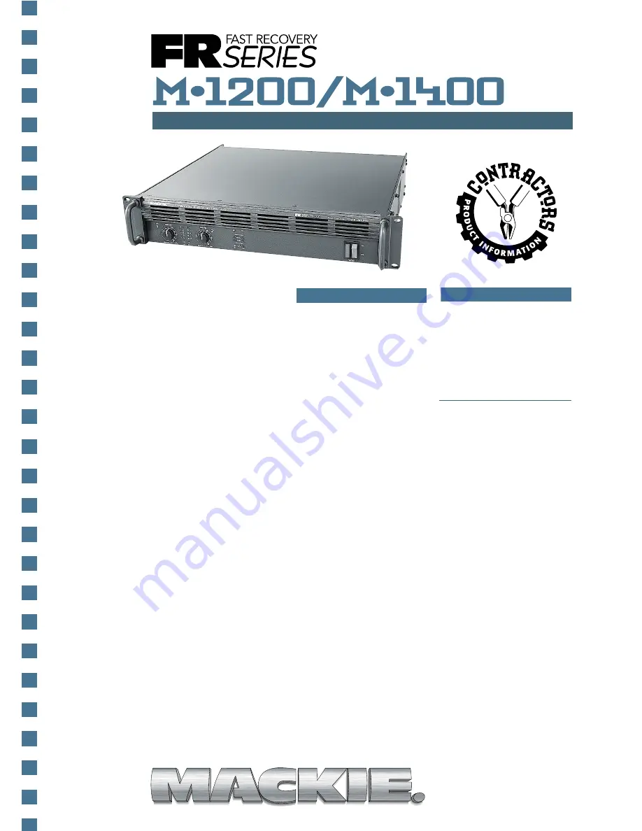 Mackie FR Series M-1200 Architects And Engineers Specifications Download Page 1