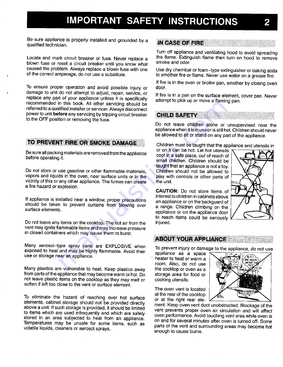 Magic Chef 3523XRA Repair Manual Download Page 2