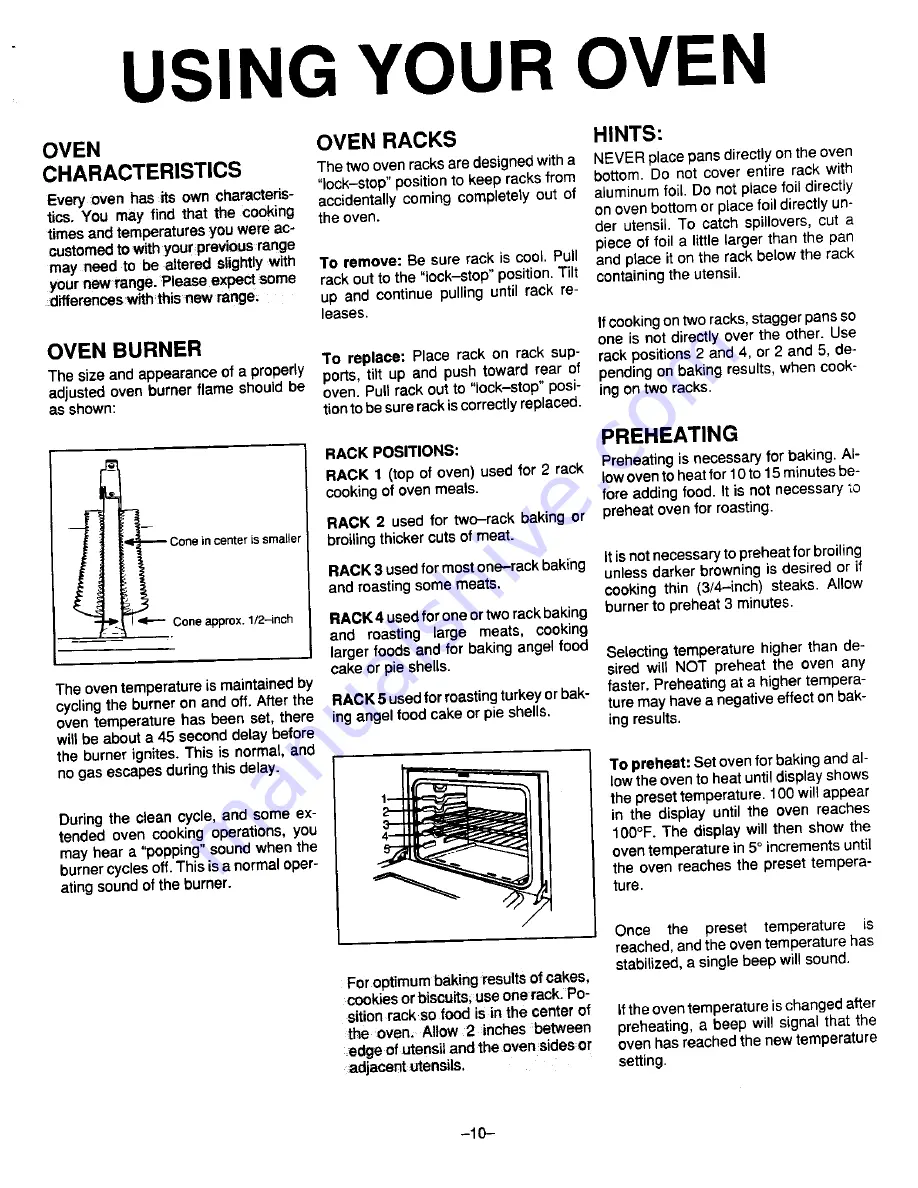 Magic Chef -9865XUB Owner'S Manual Download Page 10