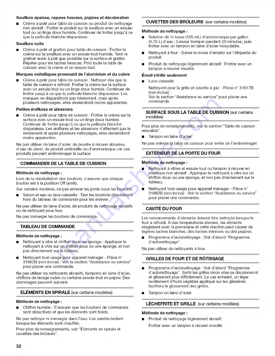 Magic Chef CERS858TCD0 Use & Care Manual Download Page 32