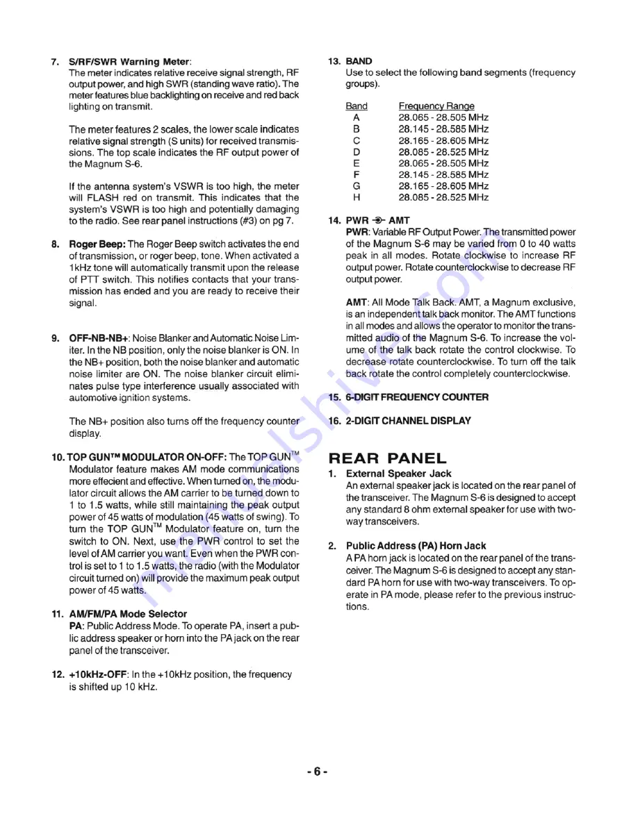 Magnum S-6 Operating Maintenance Installation Download Page 7