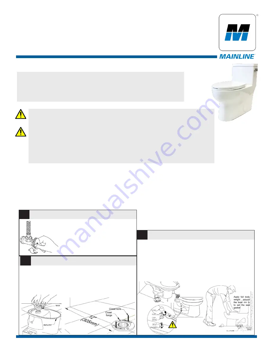 MAINLINE ML701E Installation Instructions Care And Maintenance Download Page 1