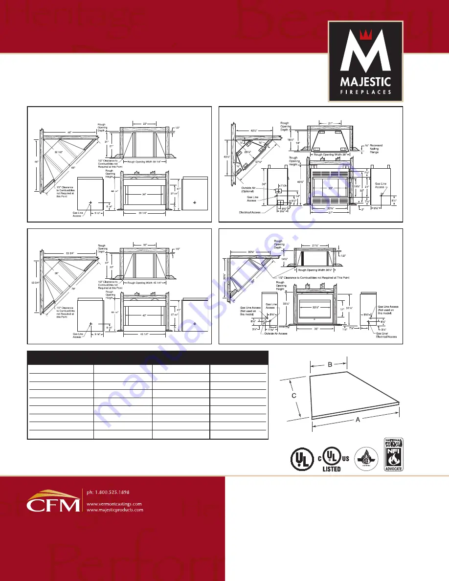 Majestic fireplaces FireStage UVHK23RP Brochure & Specs Download Page 6