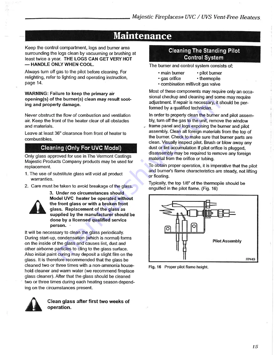 Majestic fireplaces UVC36 Скачать руководство пользователя страница 17