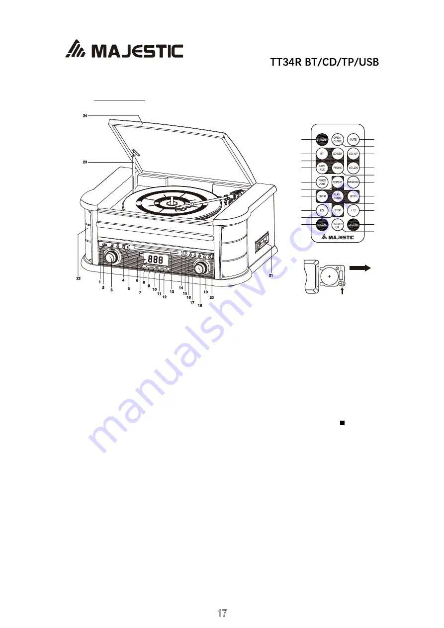 Majestic TT 34R BT/CD/TP/USB Скачать руководство пользователя страница 18