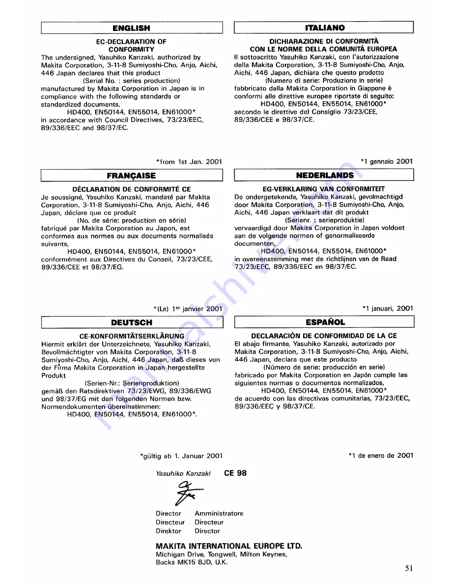 Makita 4324 Instruction Manual Download Page 51