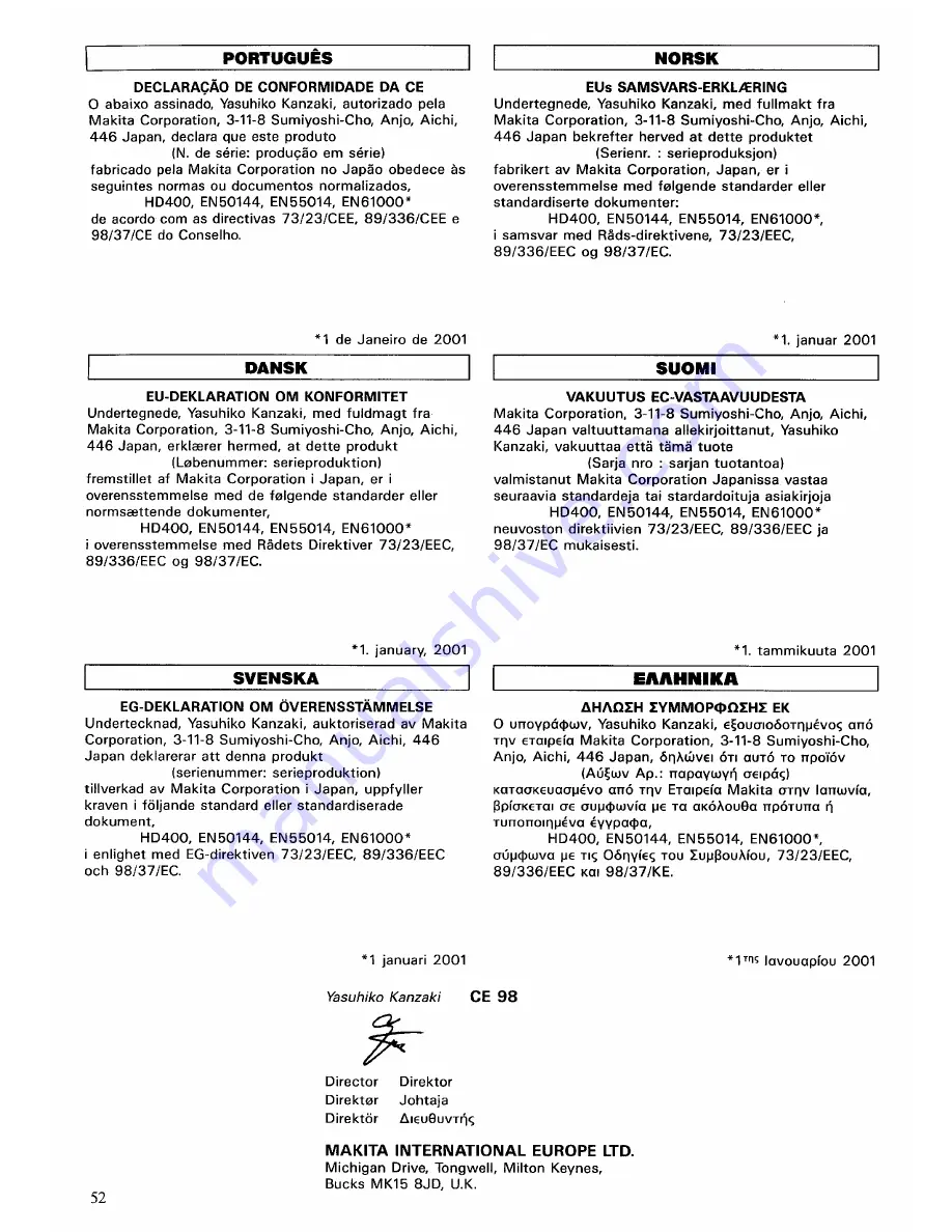 Makita 4324 Instruction Manual Download Page 52