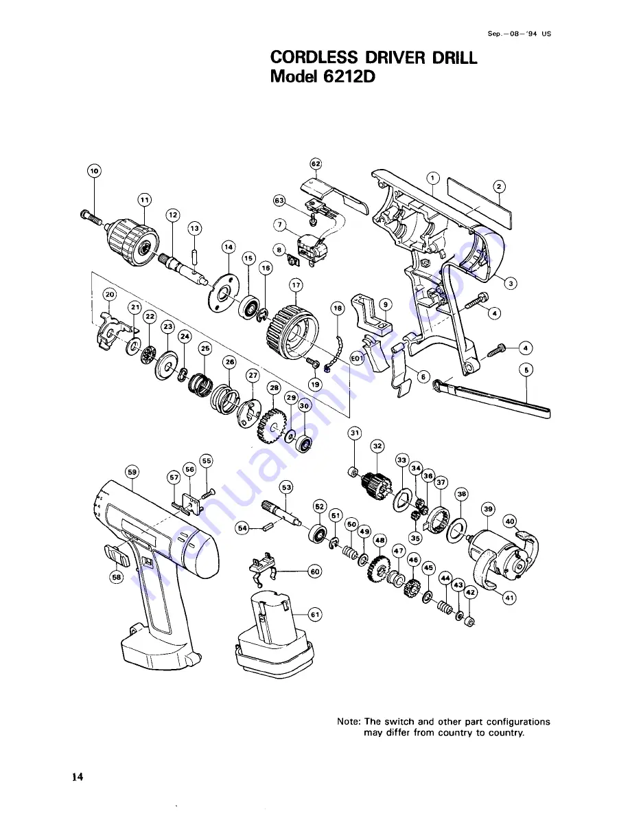 Makita 6212D Скачать руководство пользователя страница 14