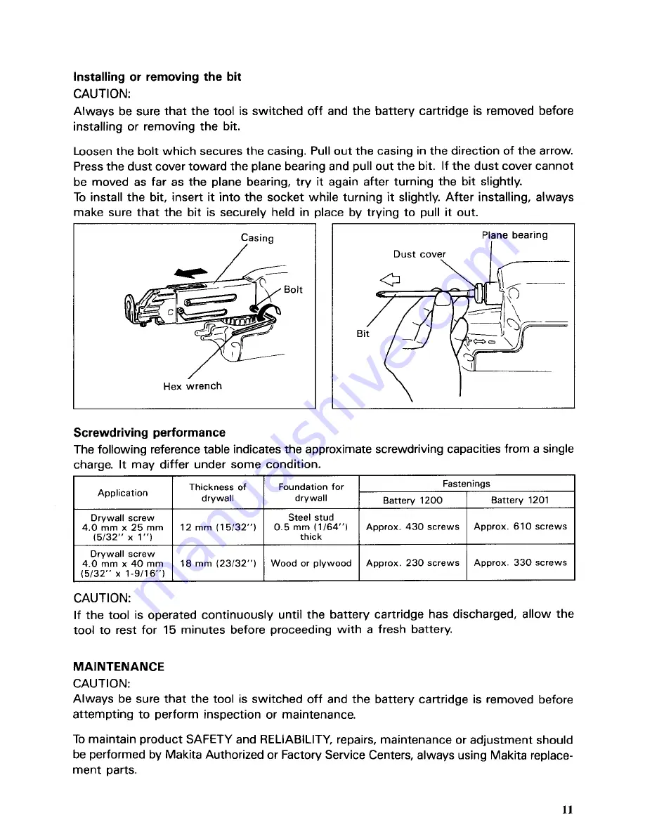 Makita 6831D Instruction Manual Download Page 11