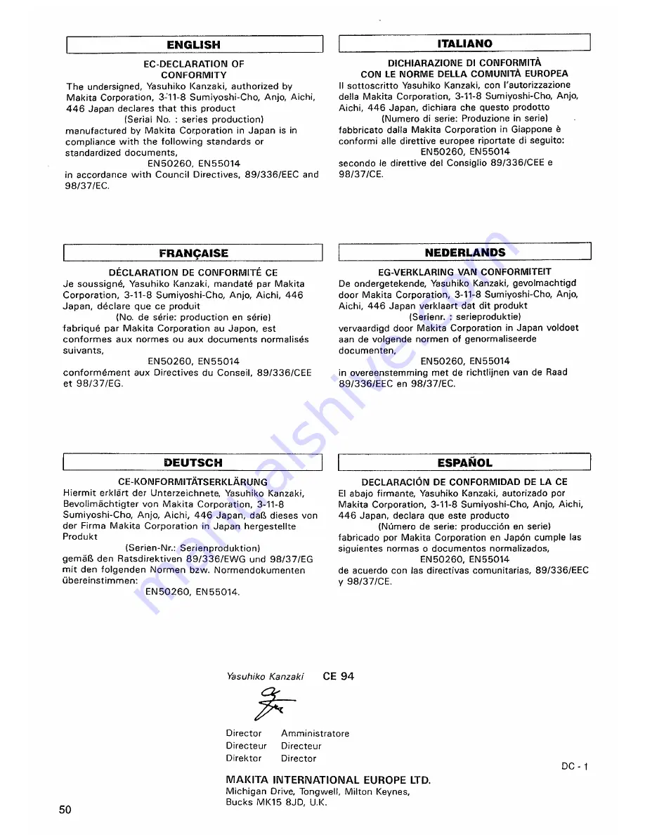 Makita 6903VD Instruction Manual Download Page 50