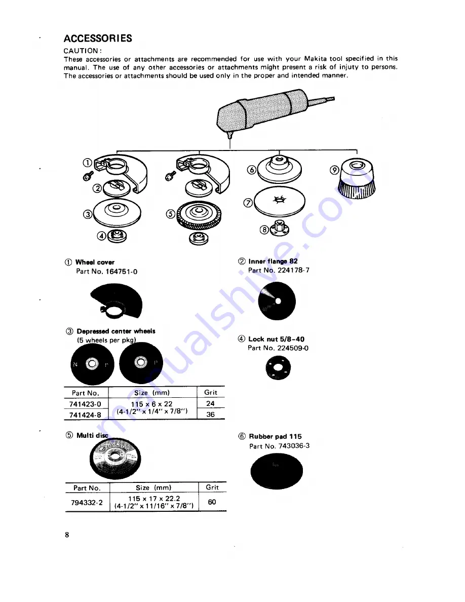 Makita 9000BL Instruction Manual Download Page 8