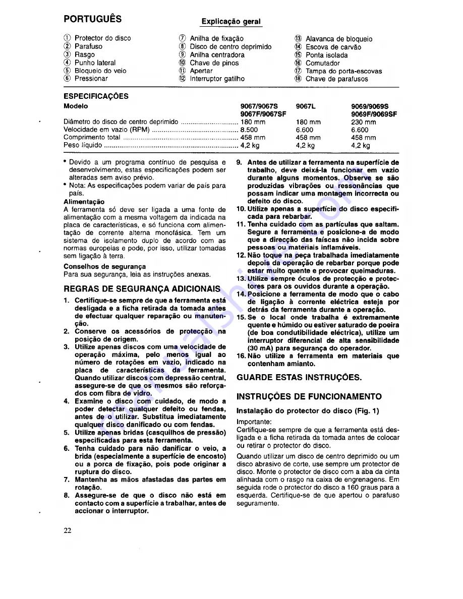 Makita 9067 Скачать руководство пользователя страница 22